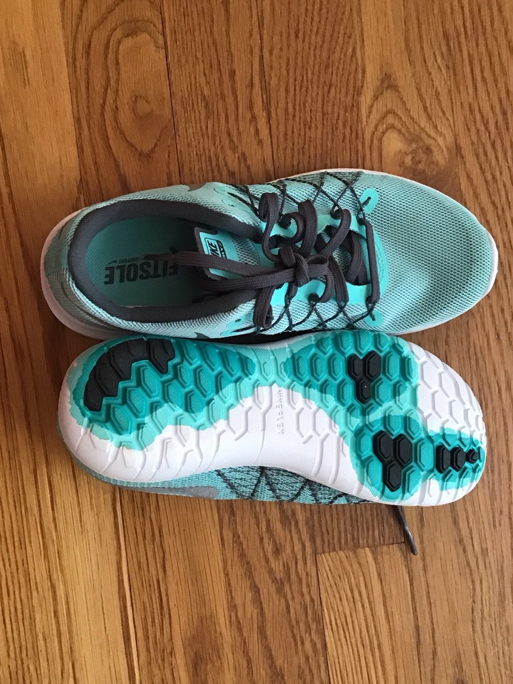 Nike Aqua and Gray Running Shoes